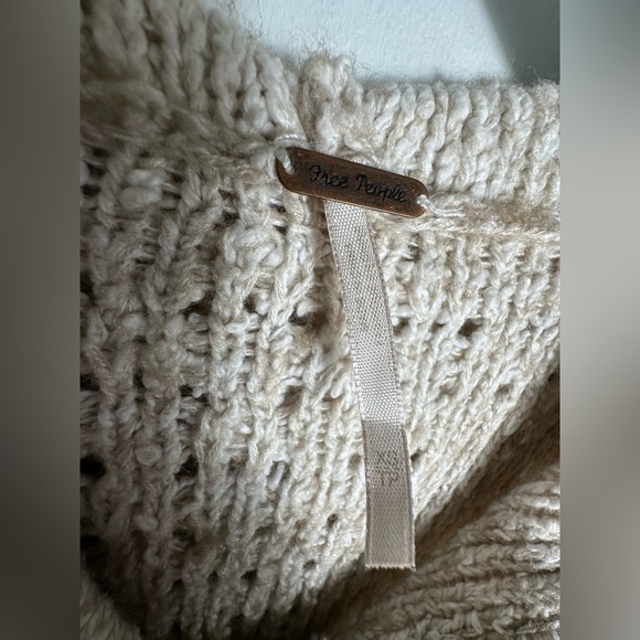 Free People | Women’s tan/cream Turn Up The Sun hooded toggle sweater coat Sz XS - Picture 10 of 17